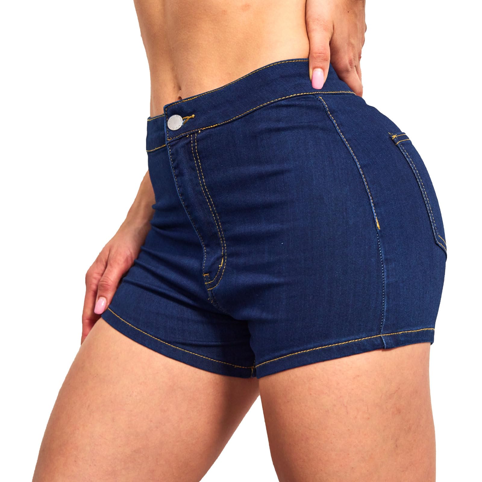 VIPONES Jeans Shorts Womens High Waisted Stretchy Sexy Butt-Lifting Hot Denim Shorts Dark Blue(303,XXL)