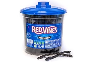 Red Vines Twists, Black Licorice Flavor, 3.5LB Bulk Tub, Old Fashioned Soft & Chewy Candy