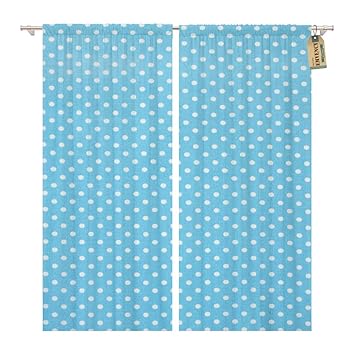 Amazon Com Golee Window Curtain Baby Blue Polka Dot Pattern Boy
