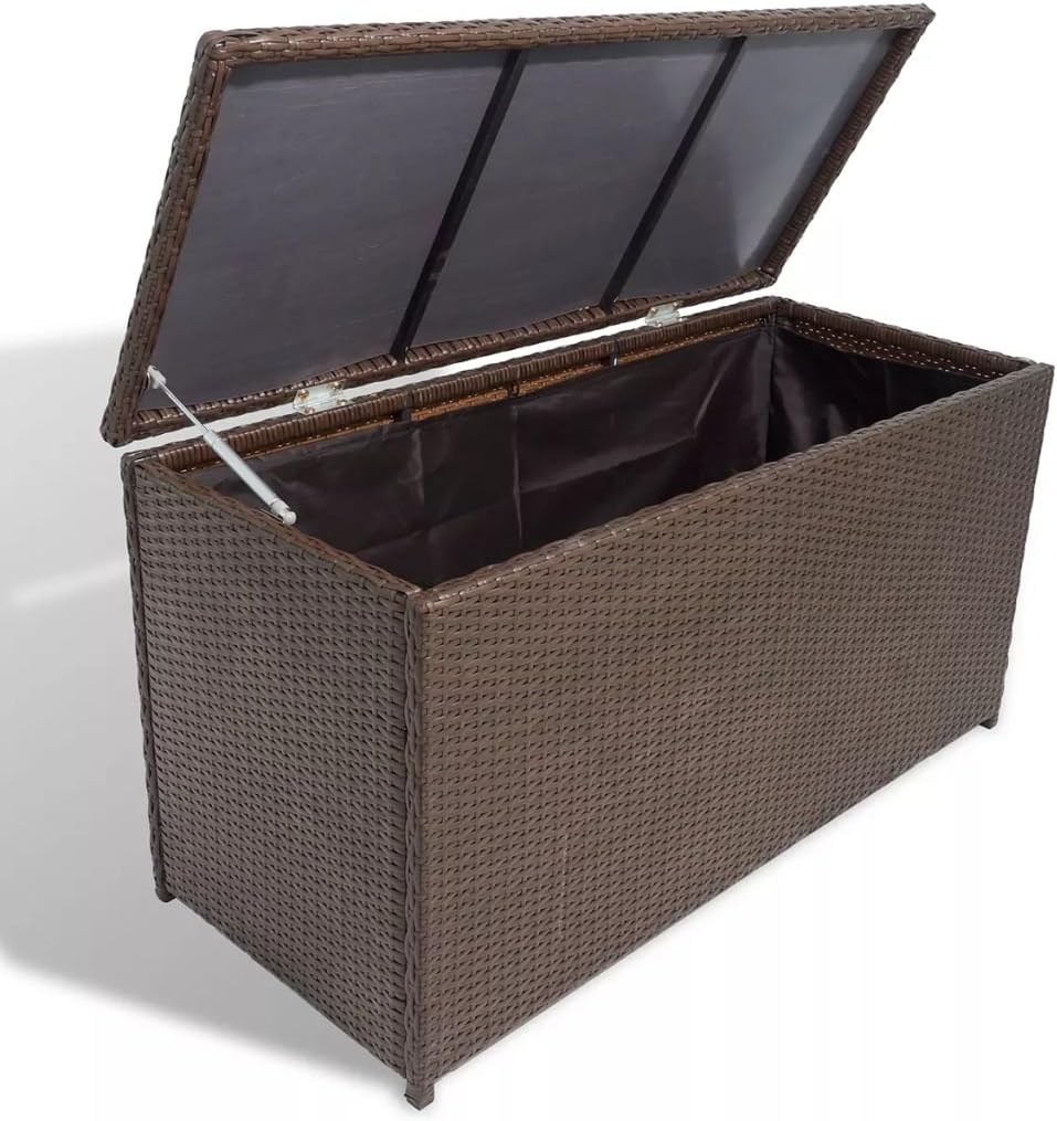 Festnight Garden Storage Chest Poly Rattan Brown Amazon.co.uk Kitchen
