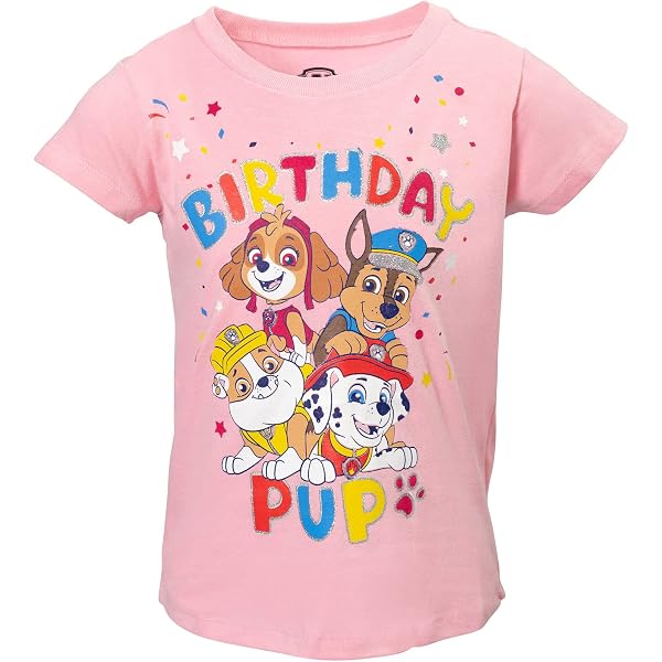 Maglietta Ufficiale Shopkins Friends Forever Per Bambina | 100% Cotone Con Personaggi, Rosa/Grigio, Taglia 5-6 Anni