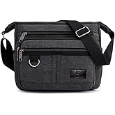 Rfid Crossbody Messenger Bag with Water Bottle Holders, 13 inch Laptop Shoulder Bag, Sling Satchel Purse w/Built-in Wallet