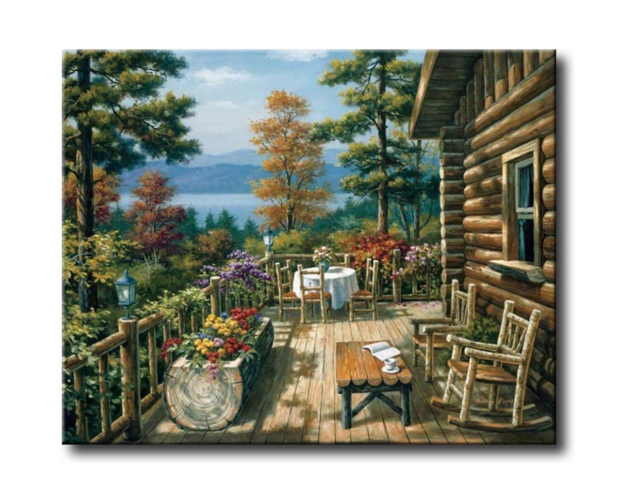 Acrylic Painting Log Cabin 16x20 Inch Adults Paint By Number Kits
