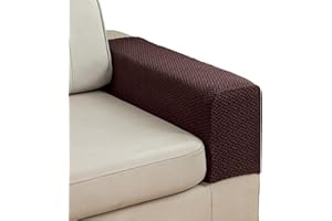 Stlemiko Couch Sofa Arm Chair Covers Set of 2 Polyester Stretch Arm Rest Covers for Sofa Recliner Chair Arm Covers Protectors with Twist Pins (Brown,M)