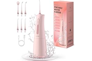 SEJOY Water Flosser with 300mL/10.1oz Tank 4 Modes 6 Jet Tips,Dental Oral Irrigator for Home and Travel for Oral Care,USB Rechargeable Cordless Water Dental Picks for Teeth Cleaning,IPX7 Waterproof