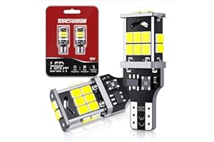 Torchbeam 921 LED Bulb Reverse Light 500% Brighter T15 LED Bulb CAN-BUS for 906 W16W 922 912 921 Bulbs Replacement Reverse Light Bulb Backup Brake Lights, 6000K Xenon White Pack of 2