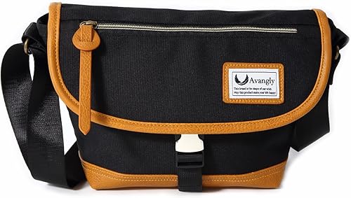 Amazon Avangly ミニメッセンジャーバッグ ショルダーバッグ 斜めがけ メンズ レディース ブラック ブラウン メッセンジャーバッグ