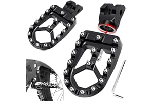 Benlari Dirt Bike Foot Pegs A3 Steel 360° Adjustable Wide Motorcycle Footpegs Fit for Surron S/X Segway X260 X160 Talaria Sting MX3 MX4 Talaria XXX Black