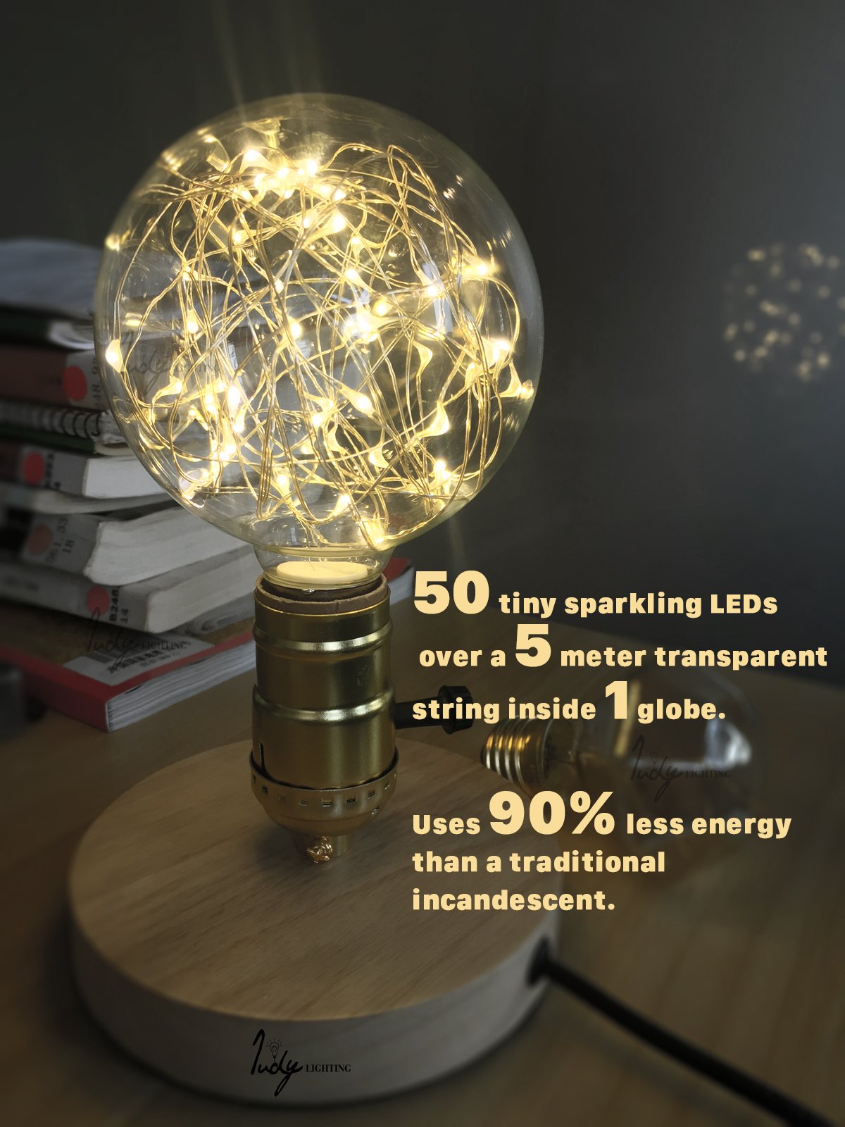 Judy Lighting - G95 LED Edison Bulb Decorative String Light Bulb (Warm White)