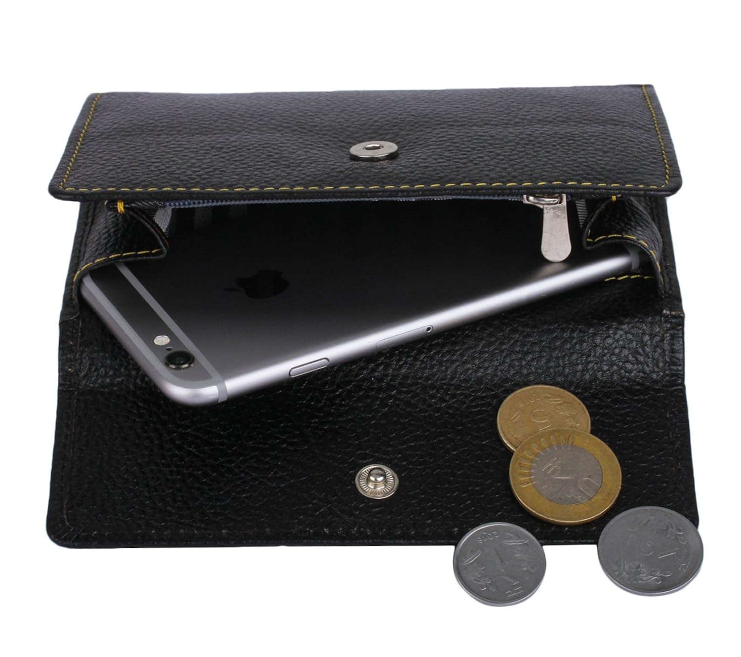 k london women's leather malden rushett clutch wallet (black)