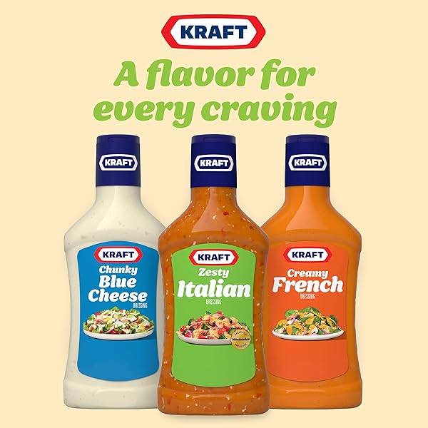 KRAFT ZESTY ITALIAN SALAD DRESSING, 16 FL OZ BOTTLE