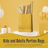 Thepaperbagstore 10 Gold Small Paper Party Bags With Handles 18x22x8cm view 9