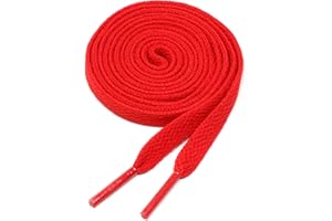 BCB Wear Flat Shoelaces 5/16" Wide Solid Color Strings for Athletic Sneakers Boots & Shoes - 27"-72" Length Shoe Laces