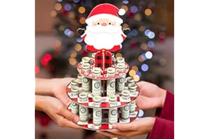 CRAFTERLIFE Christmas Money Holder, Santa Claus Cash Cake Stand for Give Christmas Money Gifts, Surprise Xmas Cash Gift Ideas for Him Her Son Daughter Grandkids