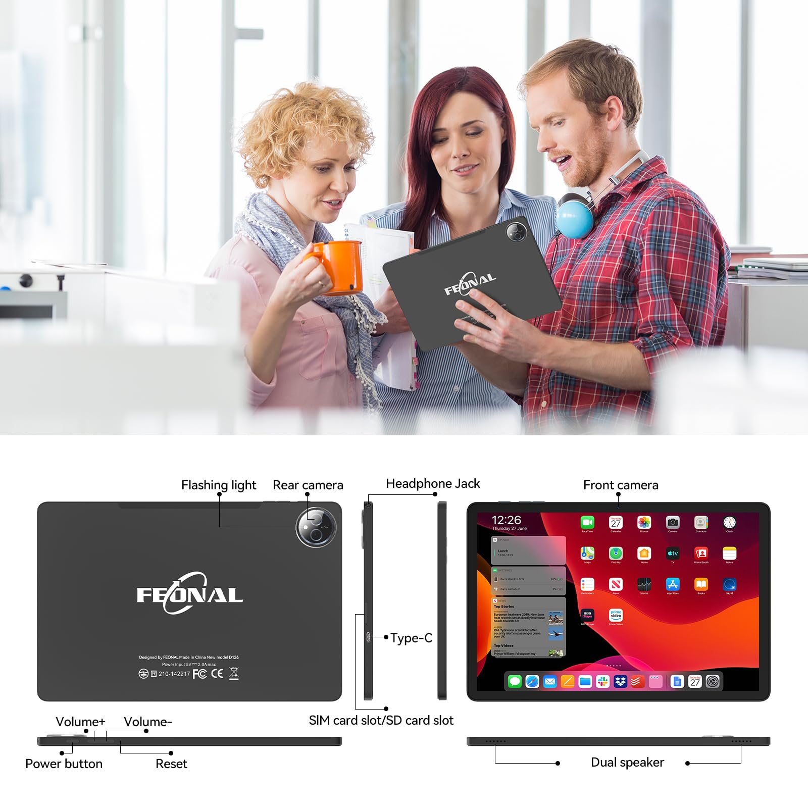 Tablet 11 inch Android 15 Tablet, 2025 Latest Update 128GB ROM 16GB RAM, 4G LTE Tableta, 5G WiFi+Cellular, Octa-Core MTK8786, 21MP Dual Camera,1TB Expand, Incell FHD Screen, T-Mobile SIM Card Support