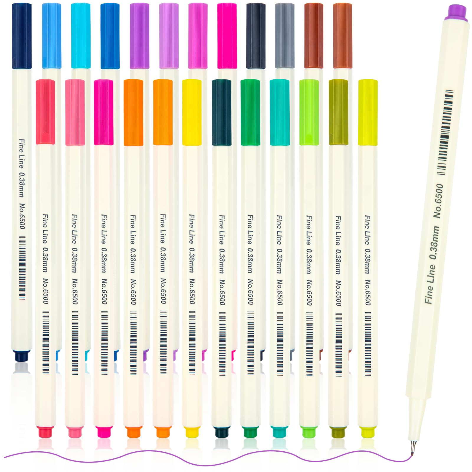 APOGO Fineliner Pens โ 24 Colour No Bleed Fine Line Pen 0.38mm, Fine Liners for Bullet Journal Note, Art Supplies, Scribbles, Sketch Writing, Comics and Bible Journaling Supplies Fine Tip Point Pens