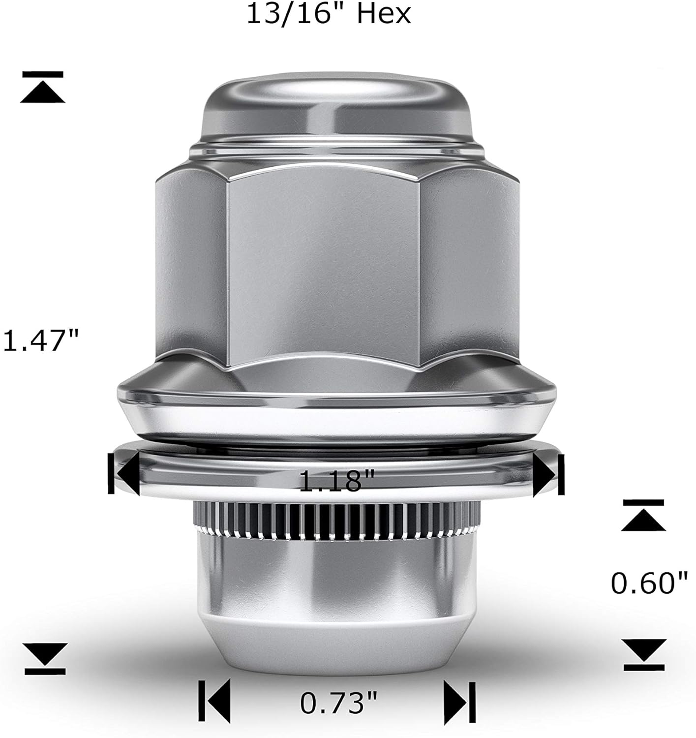White Knight 5307 Chrome M12x1.50 Toyota Tacoma OEM Factory Style Mag Lug Nut with Washer, 4 Pack: Automotive