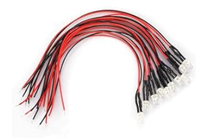 BORDSTRACT LED Diode Lights 10pcs 12v 5mm LED Light-emitting Diode Wired Multicolor Light Cable 20cm 0.06W Pre Wired Cables (