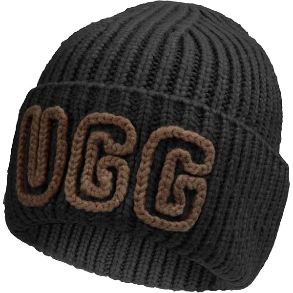 UGG Women's Curly Sheepskin Cuff Hat, Black, Small : Amazon.ca