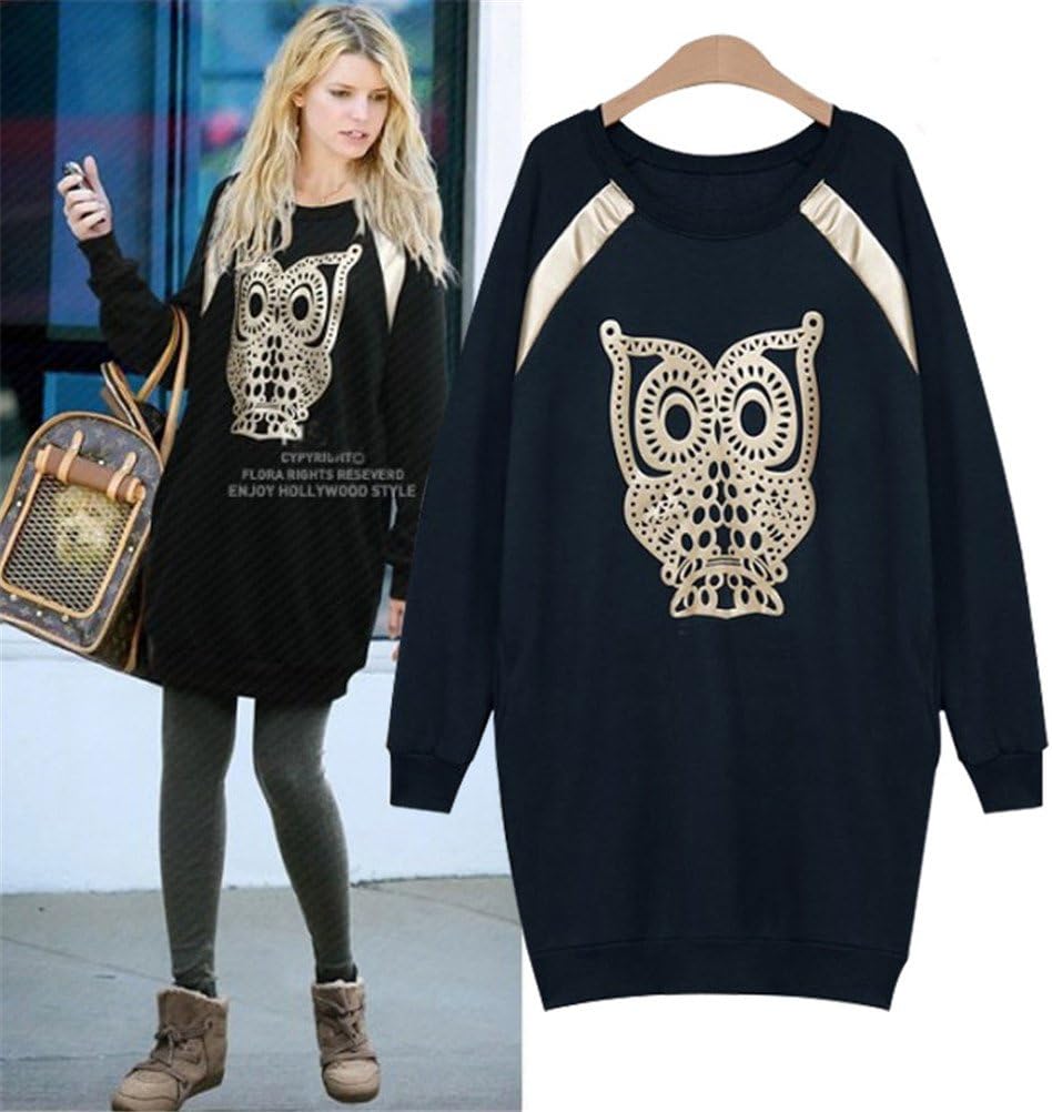 HYS Fashion Women Lady Leisure Show Thin Owl Logo Shirt - HY-3538