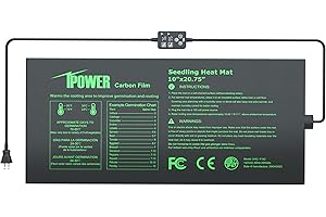 iPower 10"x20.75" Seedling Heat Mat with Built-in Temperature Controller, MET Certified Waterproof Plant Heating Pad, for Germination, Breeding, Brewing