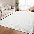 ULTSOFE Cream White Fluffy Soft Living Room Bedroom Rug, 4x6 Area Rugs Super Soft Shaggy Carpet for Living Room Classroom Kids Playroom Toddler Nursery Dorm Home Decor, Modern Indoor Non Slip Rug