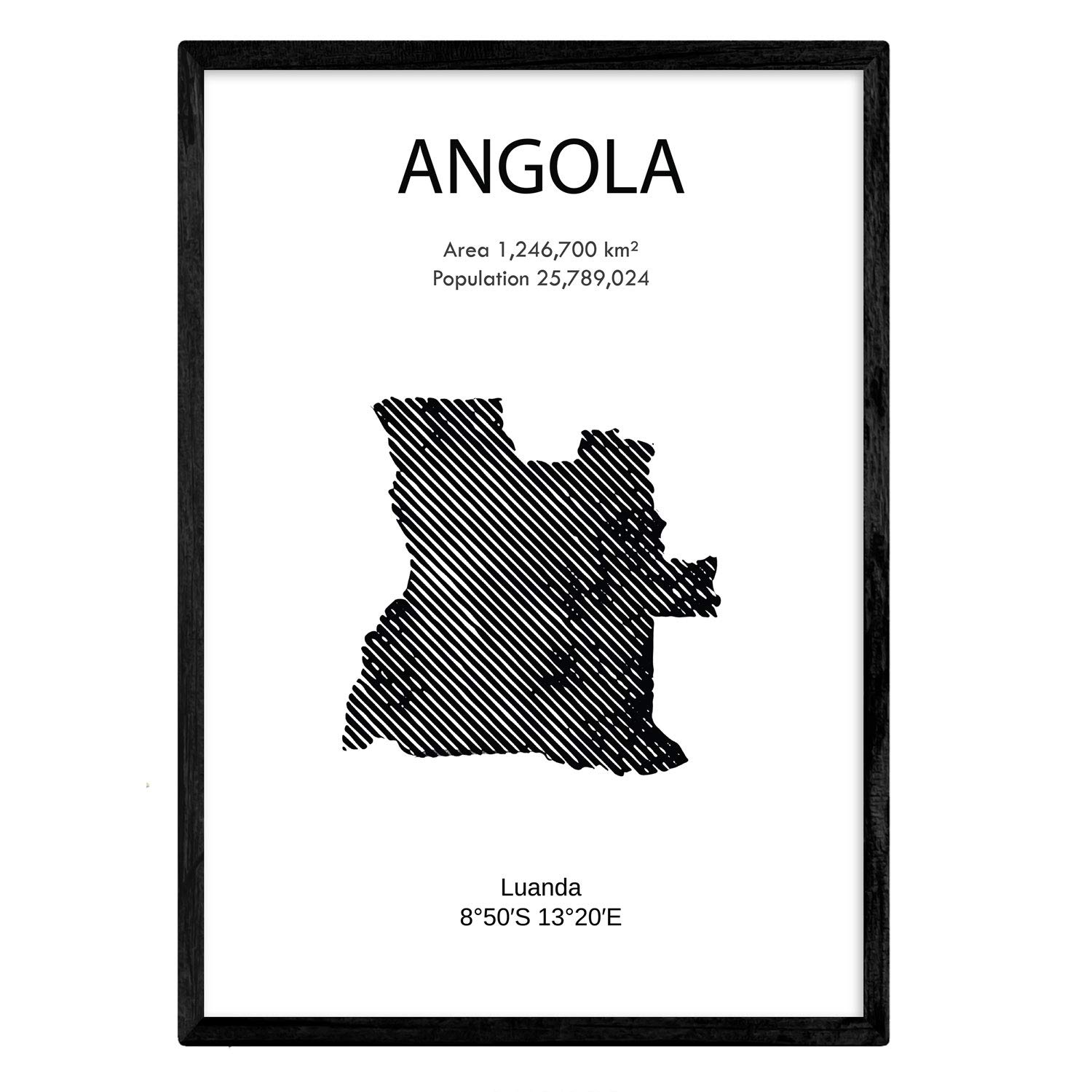Nacnic Poster of Angola. Sheets of countries and continents. A3 size — image 1