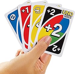 Mattel Games UNO FLIP! Family Card Game, with 112