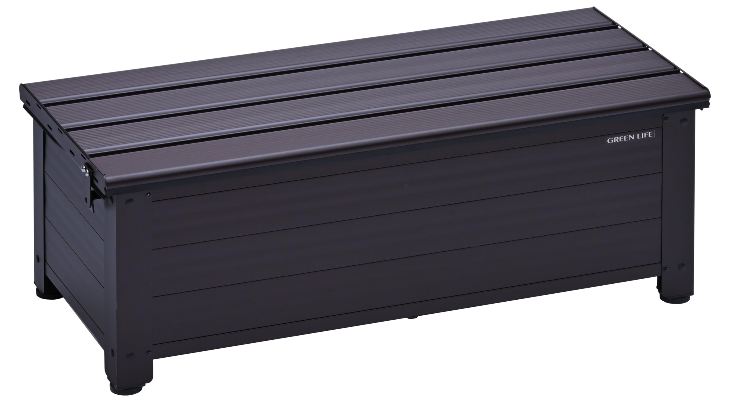 グリーンライフ(GREEN LIFE) ベンチストッカー 収納ベンチ(幅84×奥行36.5×高さ32cm 座面耐荷重100㎏)物置 屋外収納 ボックス 倉庫 縁台 屋外 ベランダ 収納 サビにくいアルミ製 ステップ 踏み台 AFS-84N の商品画像