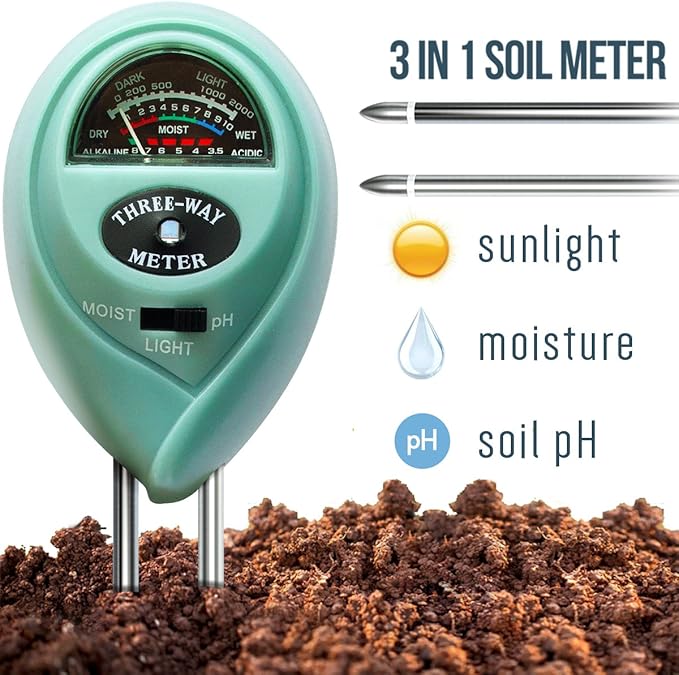7Pros 3 in 1 Soil Tester Moisture Meter, Light and PH Acidity Tester
