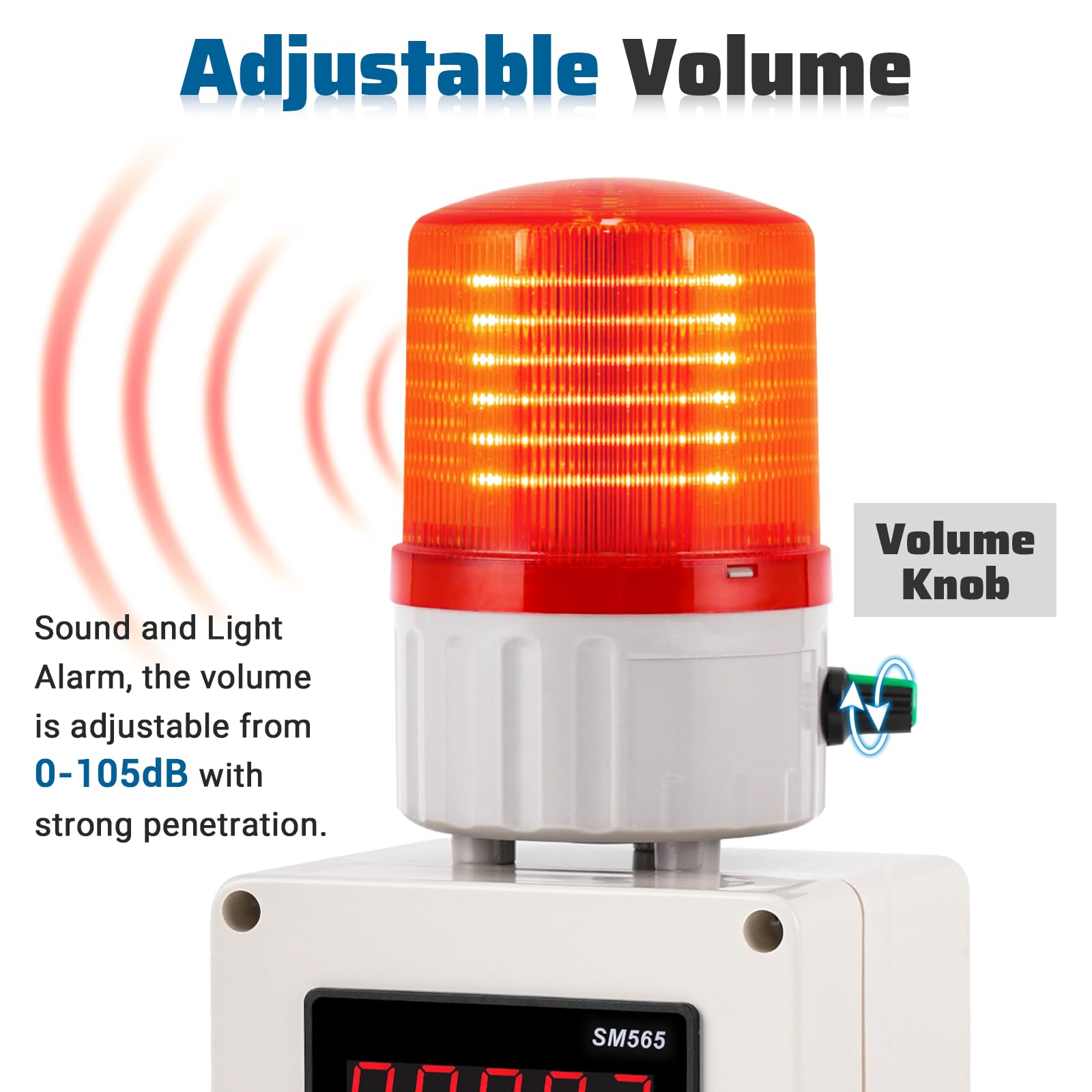 Saladulce Industrial Cycle Timing Siren Alarm 0-105dB Single Sound and Light Alarm with Timer (AC110V, Green, 1 Unit)