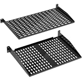 Pyle 19-Inch 2U 2 Pack Server Rack Shelves - Server Rack Mount Tray, Cantilever Mount, Wall Mount Rack, Computer Case Mounting Tray, Black - Pyle PLRSTN62U