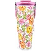 Steel Mill & Co 30 oz Stainless Steel Tumbler with Lid and Top Handle, Insulated/Thermal Travel Water Bottle, Large Tumbler, Full Posey