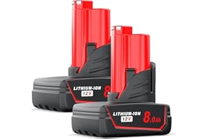 YPLFanHand Battery Replacement for Milwaukee M12: 12v Lithium-ion 8.0Ah Batteries Compatible with 48-11-2440 48-11-2402 48-11