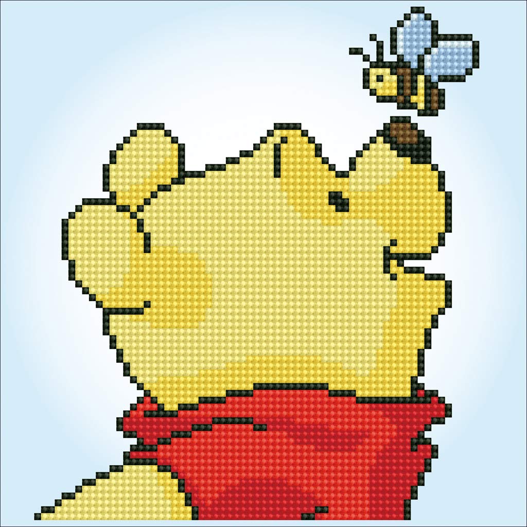 Vervaco Diamond Painting Kit: Disney Pooh with Butterfly, Multi, 22 x 22cm