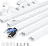 MUDEELA Cable Trunking Kit 2M Self Adhesive TV Cable Management 5x400mm W24mm