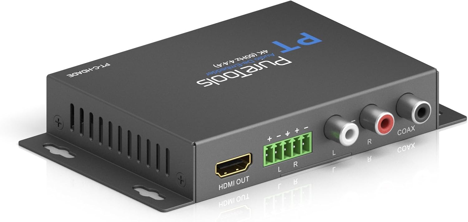 PureTools PT-C-HDADE HDMI Audio De-Embedder, 4K (60Hz 4:4:4), black - Image 3