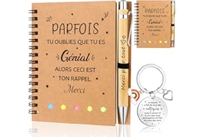 PIAOPIAONIU 3 Pcs French Coworker Gifts French Employee Appreciation Gifts Cadeau Collegue de Travail Inspirational Notebooks
