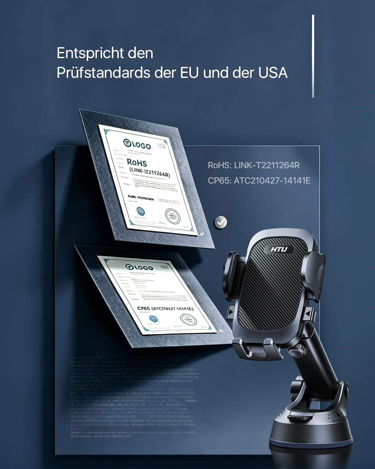 HTU Militär-Klasse Handyhalterung Auto mit [Stärkst Saugnapf & Clip] 8