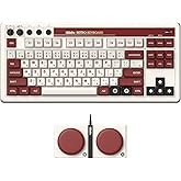 8Bitdo 87 Keys Retro Mechanical Keyboard Bluetooth/2.4G/USB-C, Hot Swappable, Dual Super Programmable Buttons, Volume knob for Windows and Android - Fami Edition