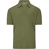 starweave Mens Polo Shirts Short Sleeve V Neck Dry Fit Textured Knit Wicking Performance Casual Golf Shirts for Men