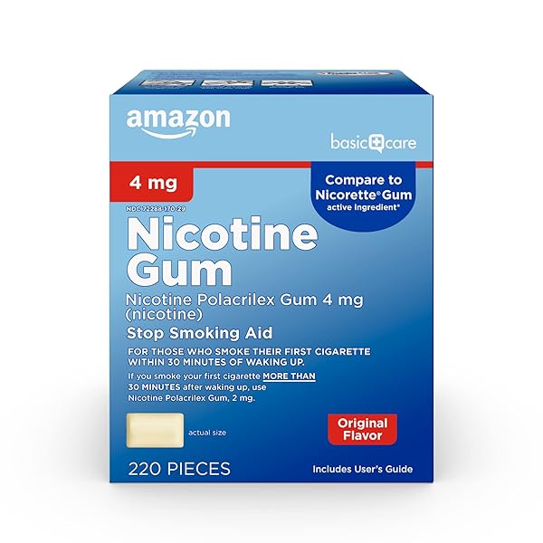 AMAZON BASIC CARE UNCOATED NICOTINE POLACRILEX GUM 4...