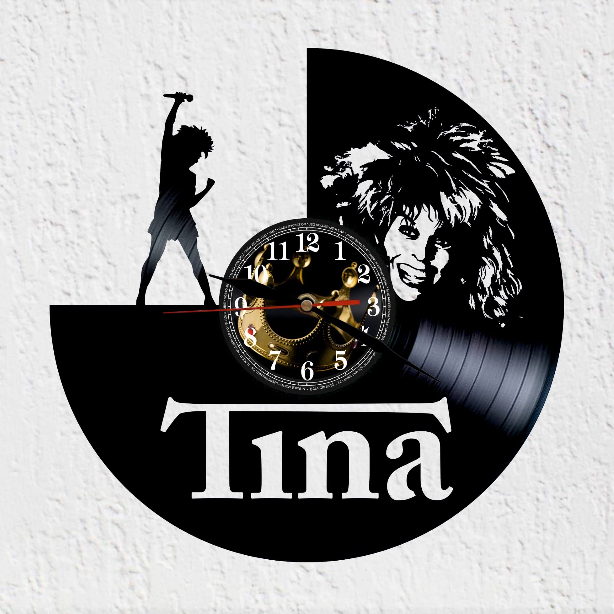 VINY WOODY The Queen of Rock Vinyl Record Clock Music Rock and Roll R&B Soul Funk Wall Decoration