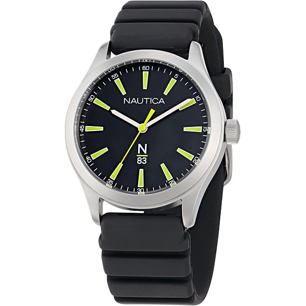 Nautica N83 NAPFWS301 Finn World - Orologio Uomo In Plastica Riciclata Tide, Cinturino In Fibra Di PU Blu/bianco, 45 Mm