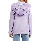 Lupieiae Girls Sherpa Fleece Jacket Cute Cat Embroidered Coat With Ears Autumn Winter Warmth Hooded Outerwear 5-12 Years