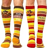 Asekonc Thanksgiving Turkey Socks Fun Turkey Trot Running Socks for Women & Men Thanksgiving Gifts Parade Costume Suplies