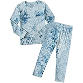 Jimonda Kids Soft Rayon From Bamboo Sleepwear Long Sleeve Boys Girls Pajama Outdoor 2-Piece tops&pant Casual sets Tie Dye PJ