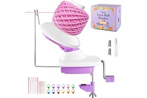 Yalumo Yarn Winder for Crocheting, Compact Yarn Ball Winder with Crochet Accessories, 3.5 oz Capacity, Hand Operated Wool Spinner Roller Baller for Crochet, Helper for Knitting Lovers Crocheters