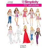 Simplicity 4702 11.5" Fashion Doll Clothing Sewing Pattern, Going Out Outfits by Andrea Schewe, One Size