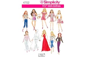 Simplicity 4702 Doll Going Out Clothing Sewing Pattern for Girls by Andrea Schewe, Size 11.5''